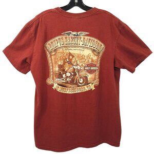 Harley Davidson T Shirt Mens L Double Sided Ride To Live Bumpus Stones River